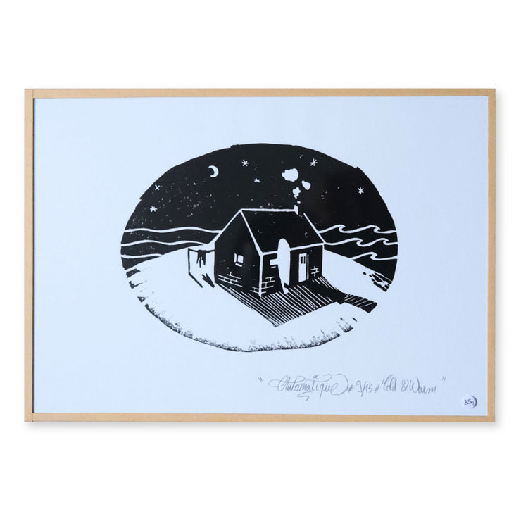 "COLD & WARM" - Linoldruck - REBEL FIN CO.