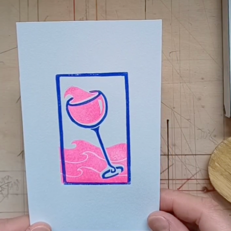 "ROSÉ" - Linoldruck