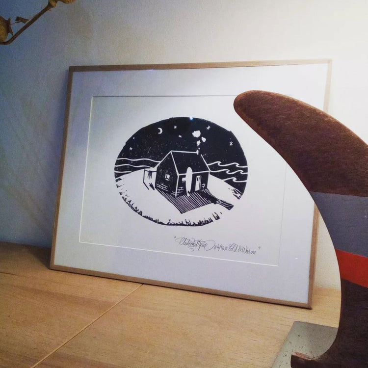 "COLD & WARM" - Linoldruck - REBEL FIN CO.