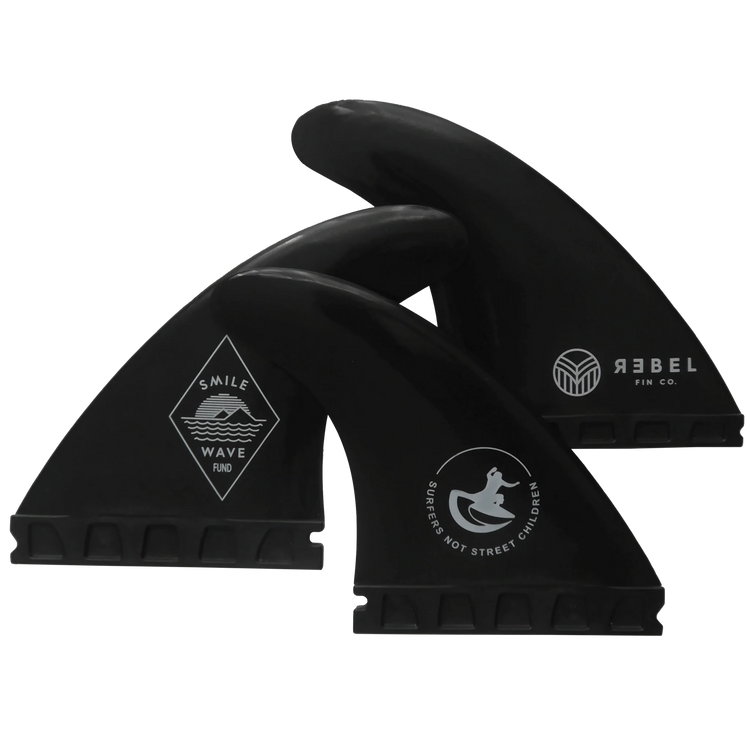 THRUSTER FINS - Futures - Smile Wave Fund x Surfers Not Street Children x Rebel Fin - REBEL FIN CO.