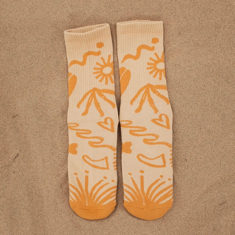 SURF & SKATE SOCKS - Summer Mustard Beige