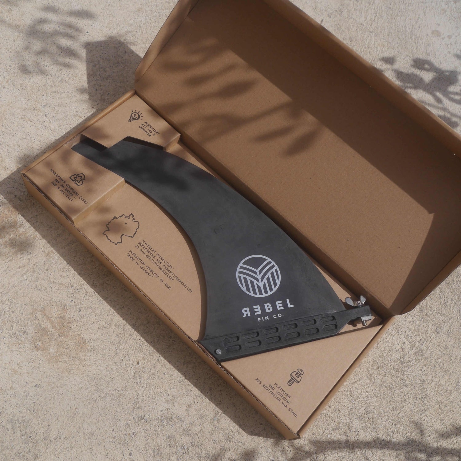 9" LONGBOARD FIN - recyceltes Carbon - REBEL FIN CO.