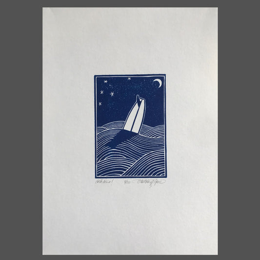 "LES CHAISES" - Linoprint