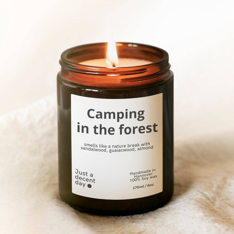 CAMPING IN THE FOREST - Handmade scented candles made from soy wax - REBEL FIN CO.