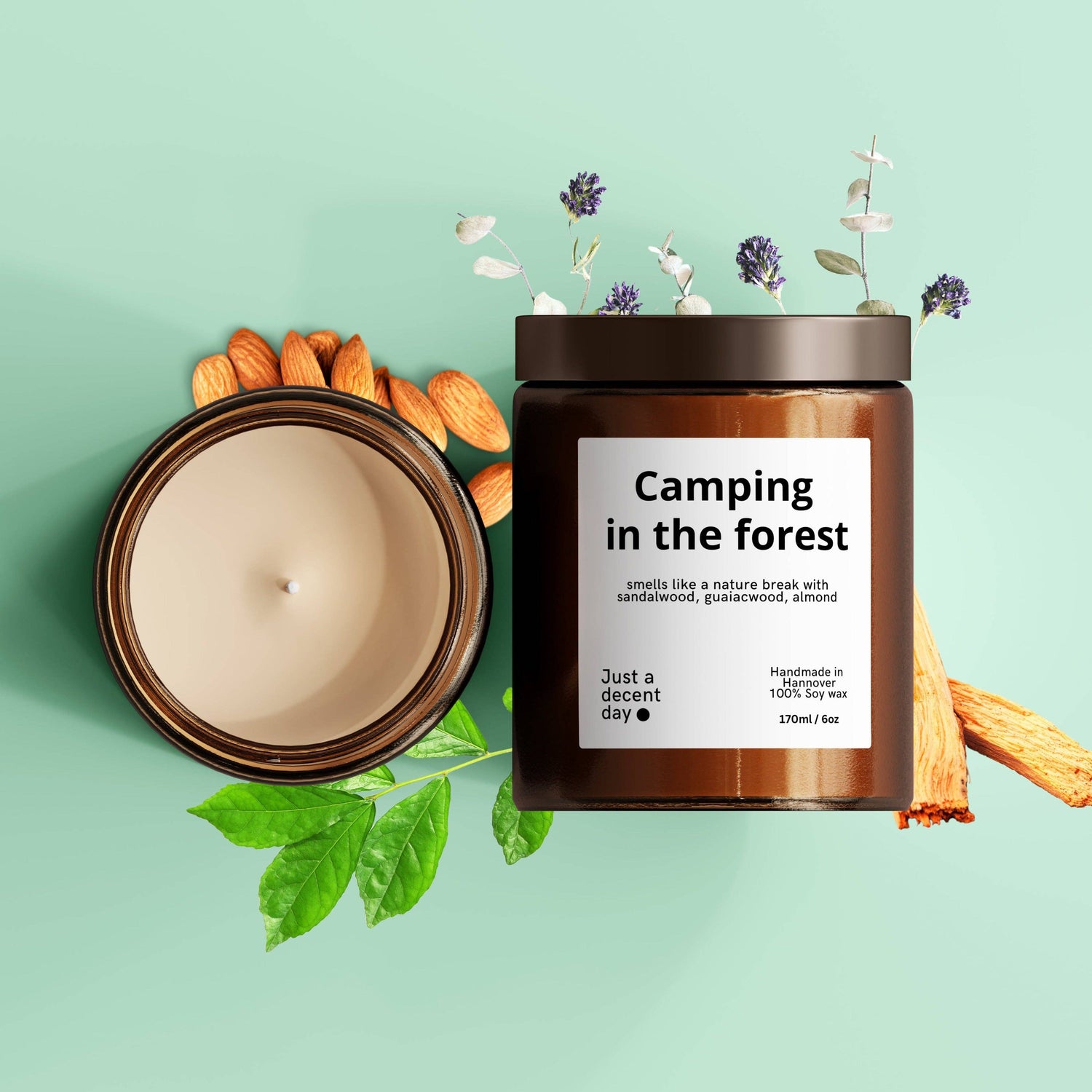 CAMPING IN THE FOREST - Handmade scented candles made from soy wax - REBEL SURF COMPANY