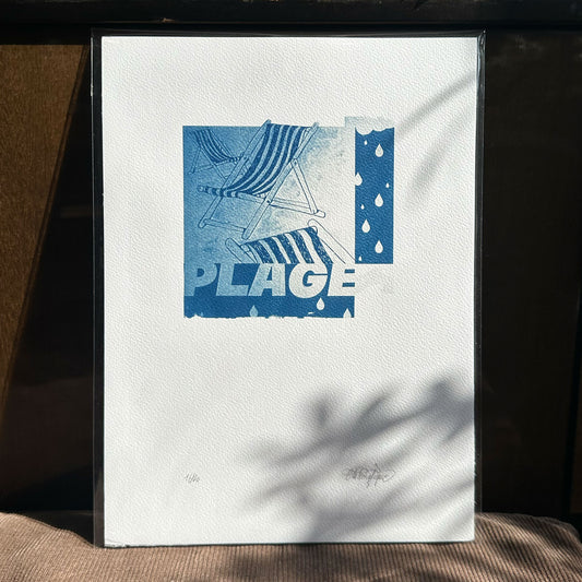 "Plage" - Cyanotype