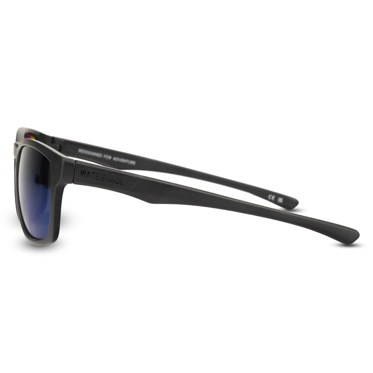 TOWAN BLACK SUNGLASSES - Blue Mirror Polarised Lens