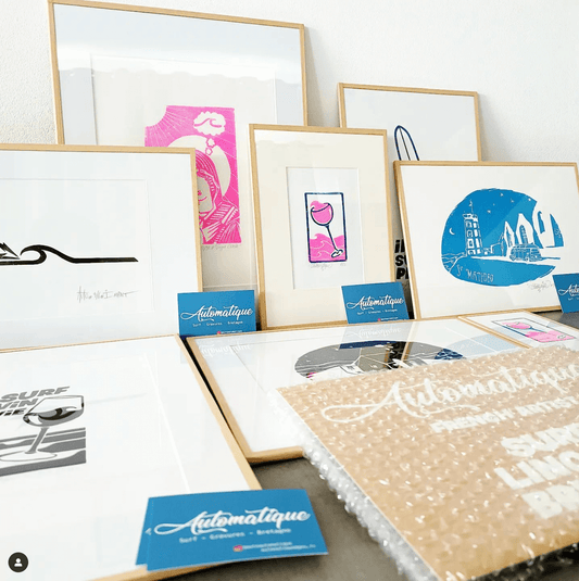 "LES CHAISES" - Linoldruck - REBEL FIN CO.