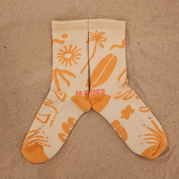 SURF & SKATE SOCKS - Summer Mustard Beige