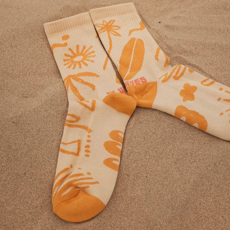SURF & SKATE SOCKS - Summer Mustard Beige