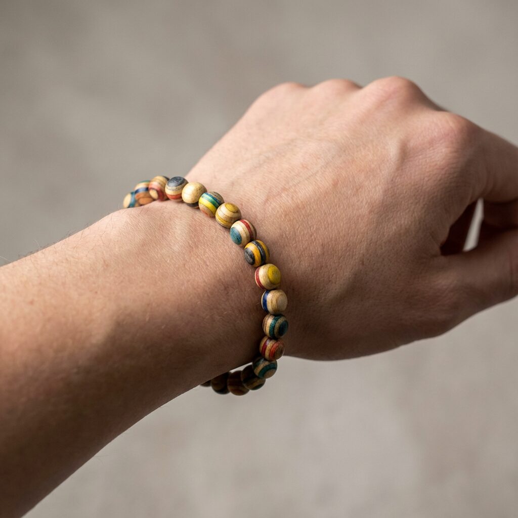 STRETCHABLE MINIMAL BRACELET - recycled skateboards - REBEL FIN CO.